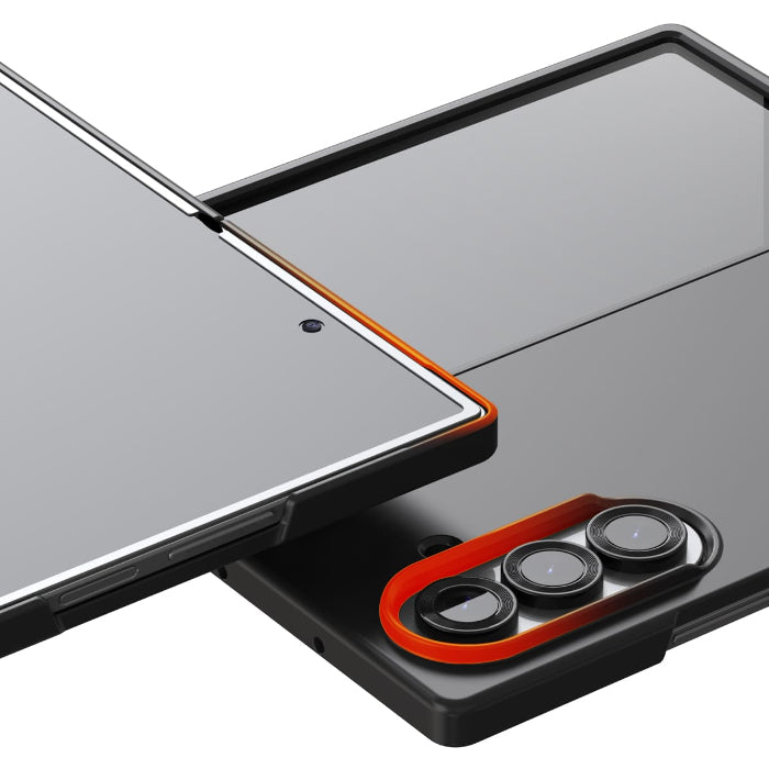 Araree Aero Flex Magnetic Case for Samsung Galaxy Z Fold 7 (2025) with a transparent back panel and camera module on a white background