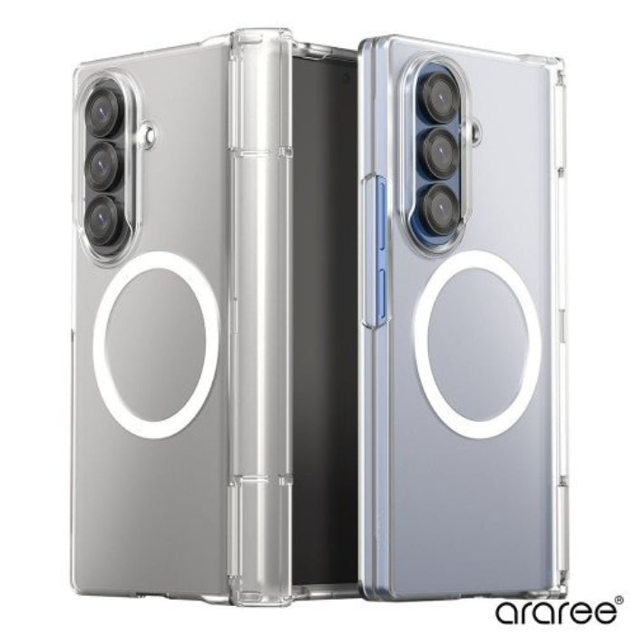 Clear Matte Araree Nukin 360 Magnetic Case for Samsung Galaxy Z Fold 7 (2025) on a white background