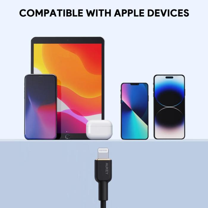 Shop and buy AUKEY CB-KCL1 Circlet CL Nylon Braided USB-C to Lightning Cable| KURUMIZ online with great deals and sales prices with fast and safe shipping. KURUMIZ is the largest Singapore official authorised retailer for the largest collection of mobile premium accessories.