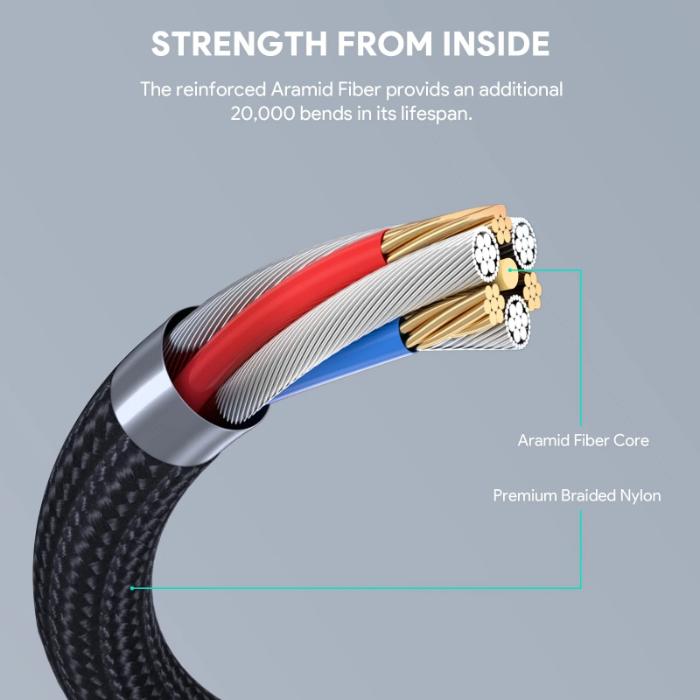 Shop and buy AUKEY CB-KCL1 Circlet CL Nylon Braided USB-C to Lightning Cable| KURUMIZ online with great deals and sales prices with fast and safe shipping. KURUMIZ is the largest Singapore official authorised retailer for the largest collection of mobile premium accessories.