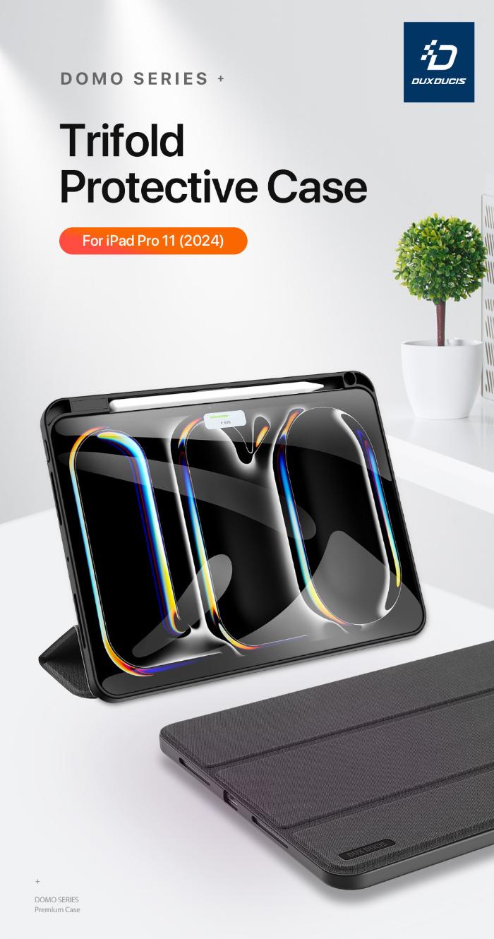 Trifold protective case for iPad Pro 11 (2024) by Domo on a white background