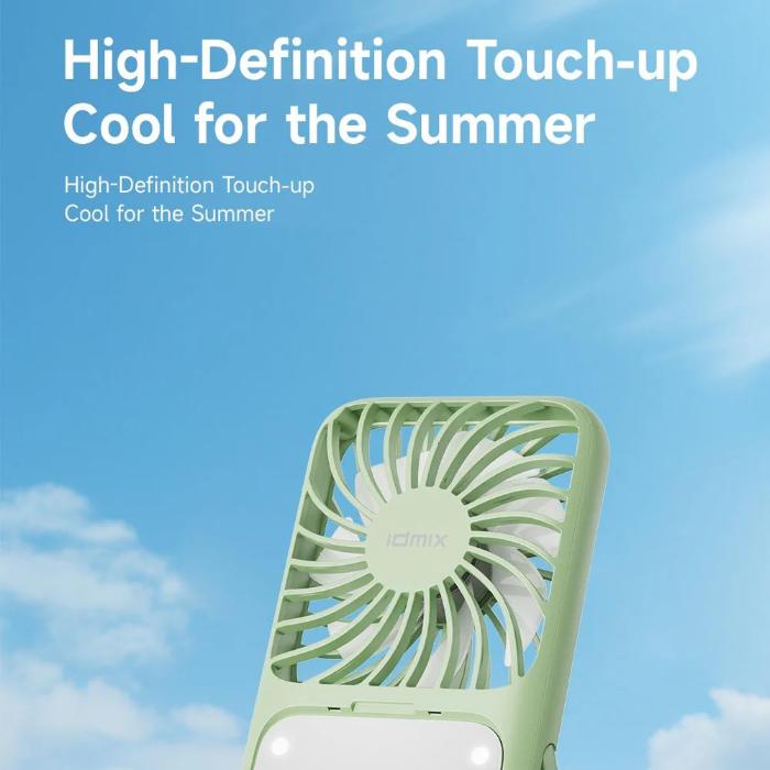 Shop and buy IDMIX F6 Portable Handheld Makeup Mirror Fan 1800mAh| KURUMIZ online with great deals and sales prices with fast and safe shipping. KURUMIZ is the largest Singapore official authorised retailer for the largest collection of mobile premium accessories.