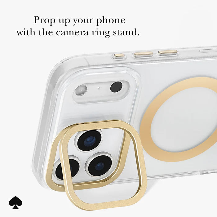 Kate Spade New York Metallic Gold Icon Stand Magnetic Case for iPhone 17 Pro Max 6.9" (2025)