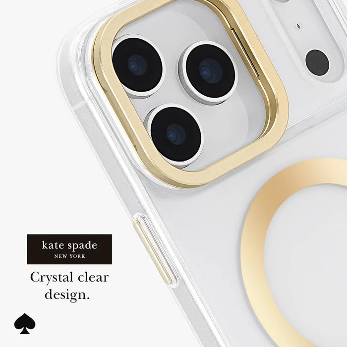 Kate Spade New York Metallic Gold Icon Stand Magnetic Case for iPhone 17 Pro Max 6.9" (2025)