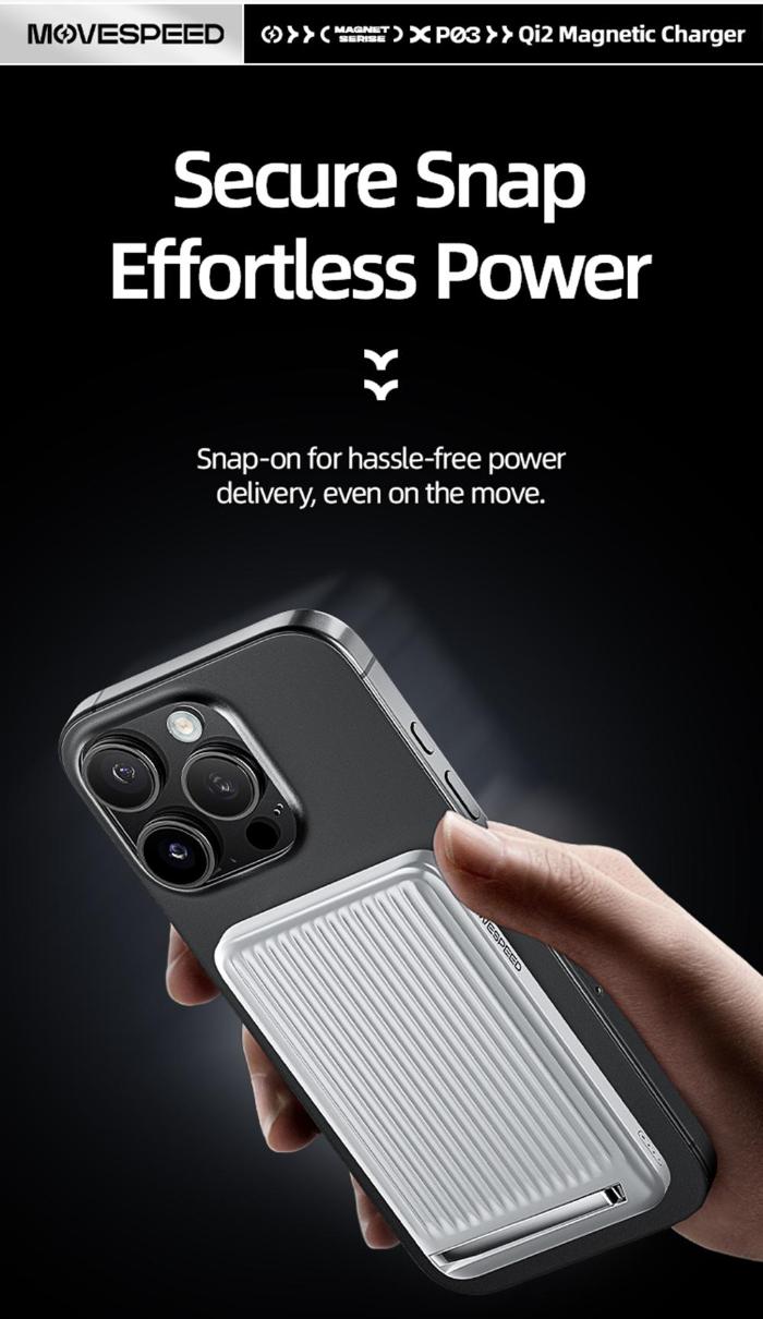 MOVESPEED P03 Qi2 Magnetic Power Bank 10000mAh 15W Wireless Portable Charger with Stand