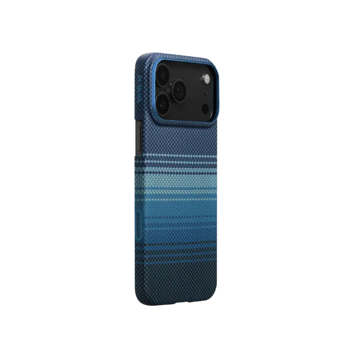 Moonrise PITAKA Ultra-Slim Case for iPhone 17 Pro 6.3" (2025) with PitaTap on a white background