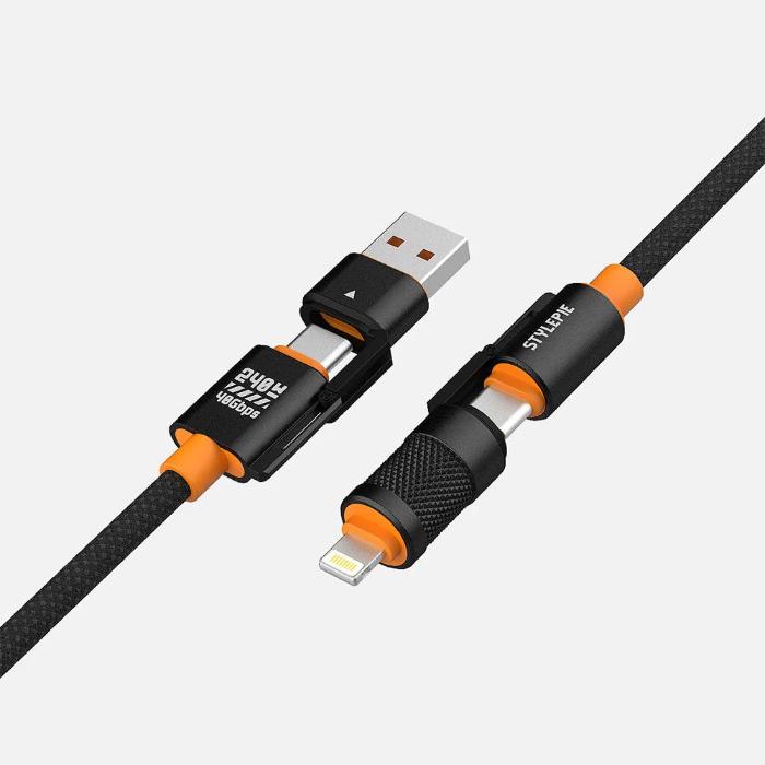 Shop and buy STYLEPIE C74-U2 240W 4 in 1 Fast Charge Data Cable Ultra Edition USB4 Gen3| KURUMIZ online with great deals and sales prices with fast and safe shipping. KURUMIZ is the largest Singapore official authorised retailer for the largest collection of mobile premium accessories.