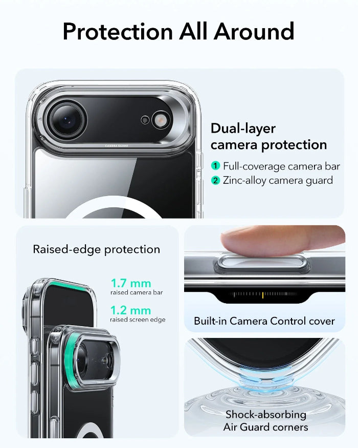 ESR Classic Hybrid Magnetic Case for iPhone Air 6.5" (2025) with Stash Stand