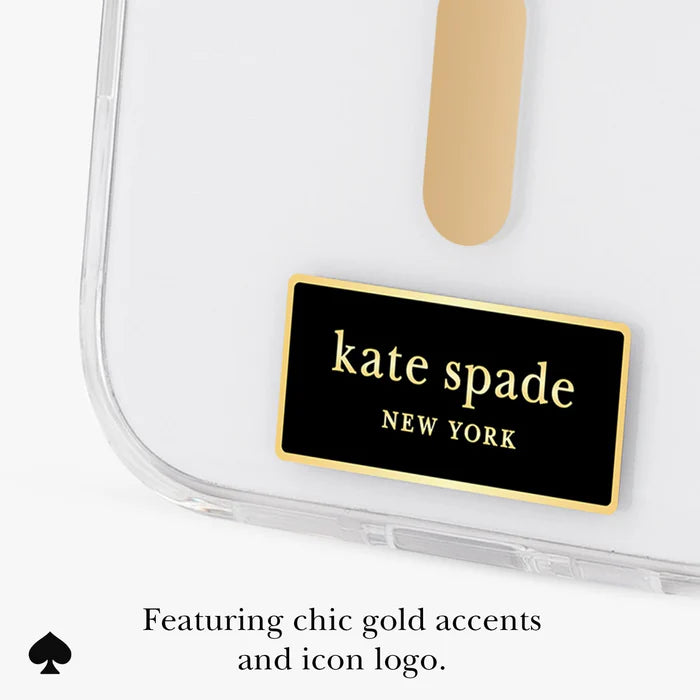 Kate Spade New York Metallic Gold Icon Stand Magnetic Case for iPhone 17 Pro 6.3" (2025)