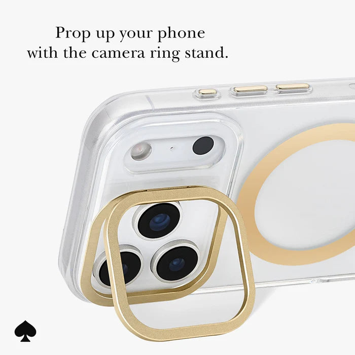 Kate Spade New York Metallic Gold Icon Stand Magnetic Case for iPhone 17 Pro 6.3" (2025)