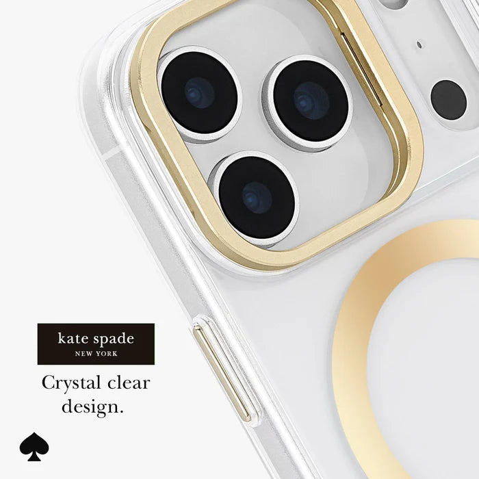 Kate Spade New York Metallic Gold Icon Stand Magnetic Case for iPhone 17 Pro 6.3" (2025)