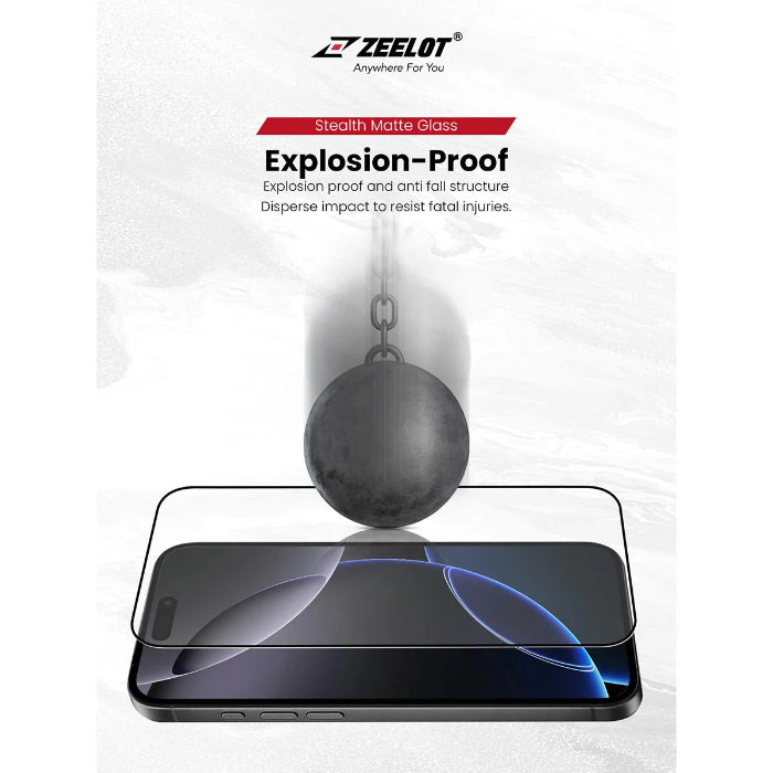 ZEELOT SOLIDsleek V2 (2.5D+) Tempered Glass Screen Protector for iPhone 17 Pro Max 6.9" (2025) with EasyFit Installation Kit