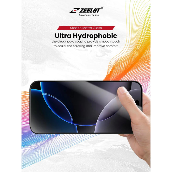 ZEELOT SOLIDsleek V2 (2.5D+) Tempered Glass Screen Protector for iPhone 17 Pro 6.3" (2025) with EasyFit Installation Kit