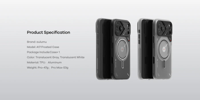 AULUMU A17 TPU IMD Frosted Case for iPhone 17 Pro 6.3" (2025)