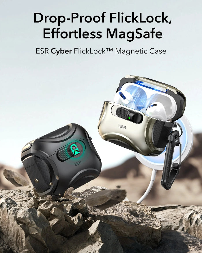 ESR Cyber Armor FlickLock Case for AirPods Pro 3 (2025) with HaloLock