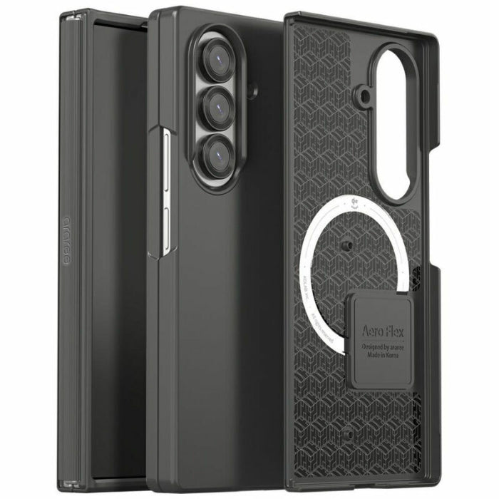 Black Araree Aero Flex Magnetic Case for Samsung Galaxy Z Fold 7 (2025)  on a white background