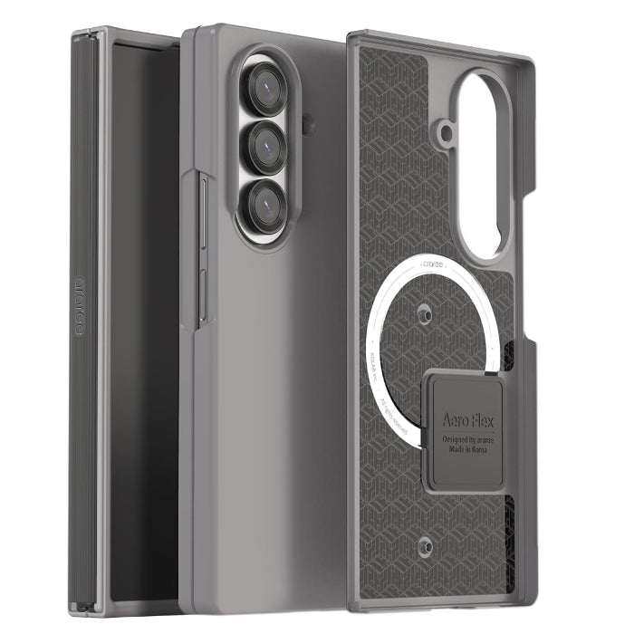 Gray Araree Aero Flex Magnetic Case for Samsung Galaxy Z Fold 7 (2025)  on a white background