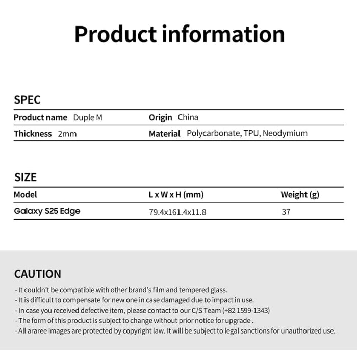Araree Duple M Case for Samsung Galaxy S25 Edge (2025)