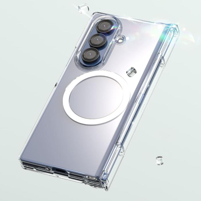 Clear Araree Nukin 360 Magnetic Case for Samsung Galaxy Z Fold 7 (2025) on a light gray background