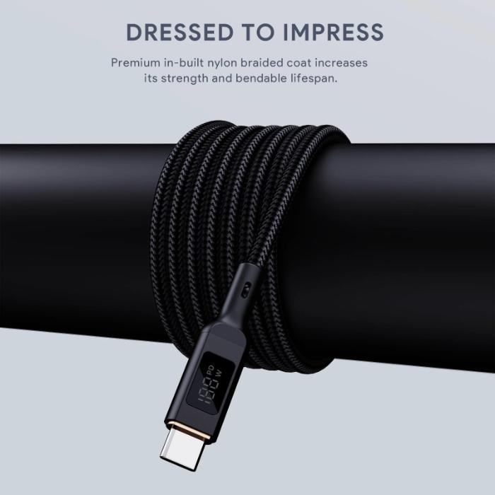 Shop and buy Aukey CB-MCC101/CB-MCC102 100W Nylon Braided USB-C to C Cable with LCD Display| KURUMIZ online with great deals and sales prices with fast and safe shipping. KURUMIZ is the largest Singapore official authorised retailer for the largest collection of mobile premium accessories.