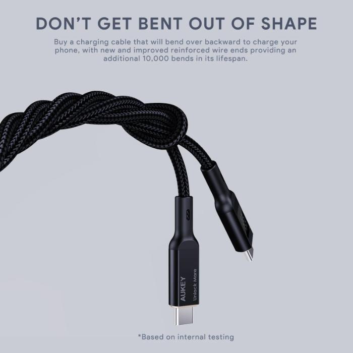 Shop and buy Aukey CB-MCC101/CB-MCC102 100W Nylon Braided USB-C to C Cable with LCD Display| KURUMIZ online with great deals and sales prices with fast and safe shipping. KURUMIZ is the largest Singapore official authorised retailer for the largest collection of mobile premium accessories.