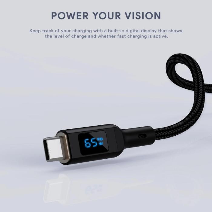 Shop and buy Aukey CB-MCC101/CB-MCC102 100W Nylon Braided USB-C to C Cable with LCD Display| KURUMIZ online with great deals and sales prices with fast and safe shipping. KURUMIZ is the largest Singapore official authorised retailer for the largest collection of mobile premium accessories.