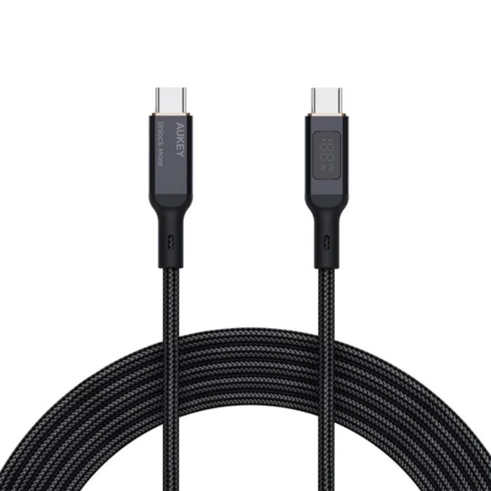 Shop and buy Aukey CB-MCC101/CB-MCC102 100W Nylon Braided USB-C to C Cable with LCD Display| KURUMIZ online with great deals and sales prices with fast and safe shipping. KURUMIZ is the largest Singapore official authorised retailer for the largest collection of mobile premium accessories.