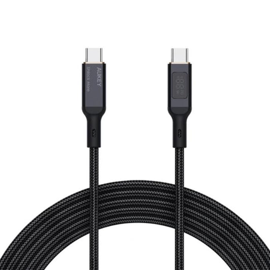 Shop and buy Aukey CB-MCC101/CB-MCC102 100W Nylon Braided USB-C to C Cable with LCD Display| KURUMIZ online with great deals and sales prices with fast and safe shipping. KURUMIZ is the largest Singapore official authorised retailer for the largest collection of mobile premium accessories.