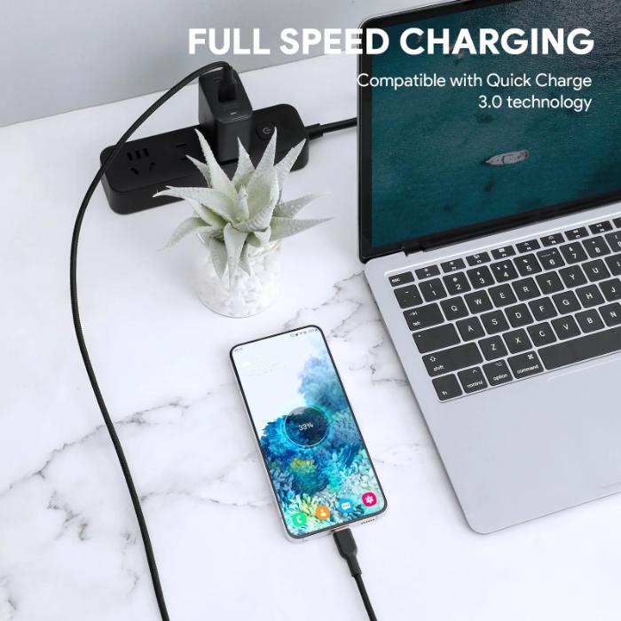 Shop and buy Aukey CB-NAC1 / CB-NAC2 Circlet Nylon braided USB-A to USB-C Cable| KURUMIZ online with great deals and sales prices with fast and safe shipping. KURUMIZ is the largest Singapore official authorised retailer for the largest collection of mobile premium accessories.