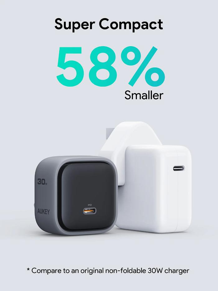 Shop and buy Aukey PA-C1 Comet 30W PD Wall Charger with GaN Technology| KURUMIZ online with great deals and sales prices with fast and safe shipping. KURUMIZ is the largest Singapore official authorised retailer for the largest collection of mobile premium accessories.