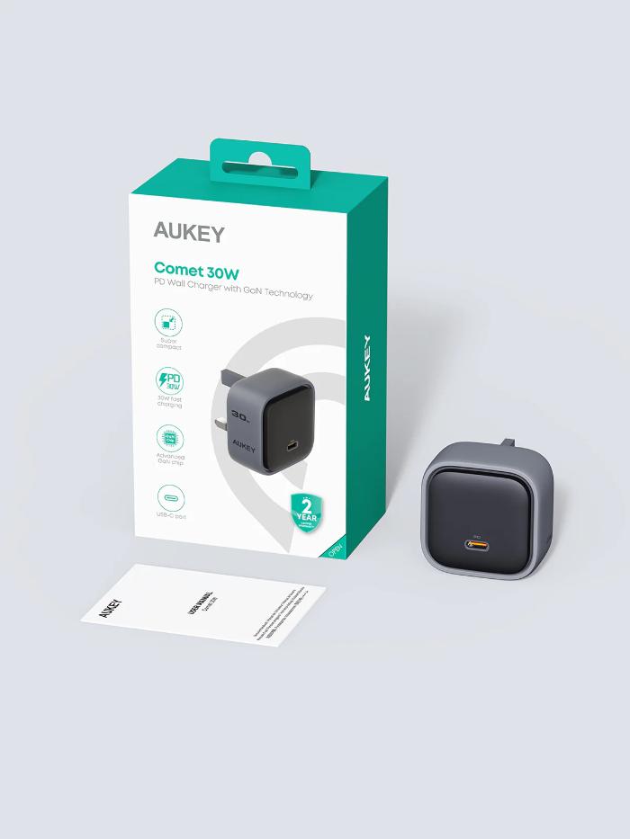 Shop and buy Aukey PA-C1 Comet 30W PD Wall Charger with GaN Technology| KURUMIZ online with great deals and sales prices with fast and safe shipping. KURUMIZ is the largest Singapore official authorised retailer for the largest collection of mobile premium accessories.