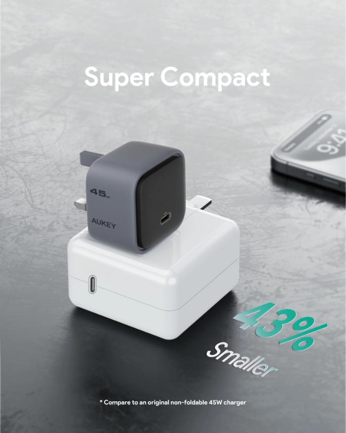 Shop and buy Aukey PA-C2 Comet 45W PD Wall Charger with GaN Technology| KURUMIZ online with great deals and sales prices with fast and safe shipping. KURUMIZ is the largest Singapore official authorised retailer for the largest collection of mobile premium accessories.