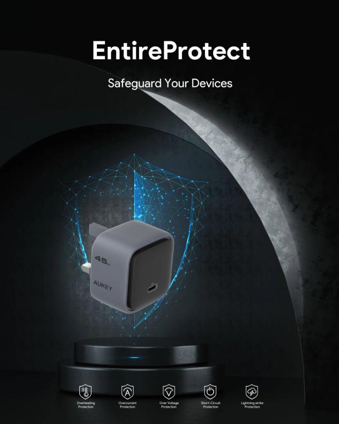 Shop and buy Aukey PA-C2 Comet 45W PD Wall Charger with GaN Technology| KURUMIZ online with great deals and sales prices with fast and safe shipping. KURUMIZ is the largest Singapore official authorised retailer for the largest collection of mobile premium accessories.