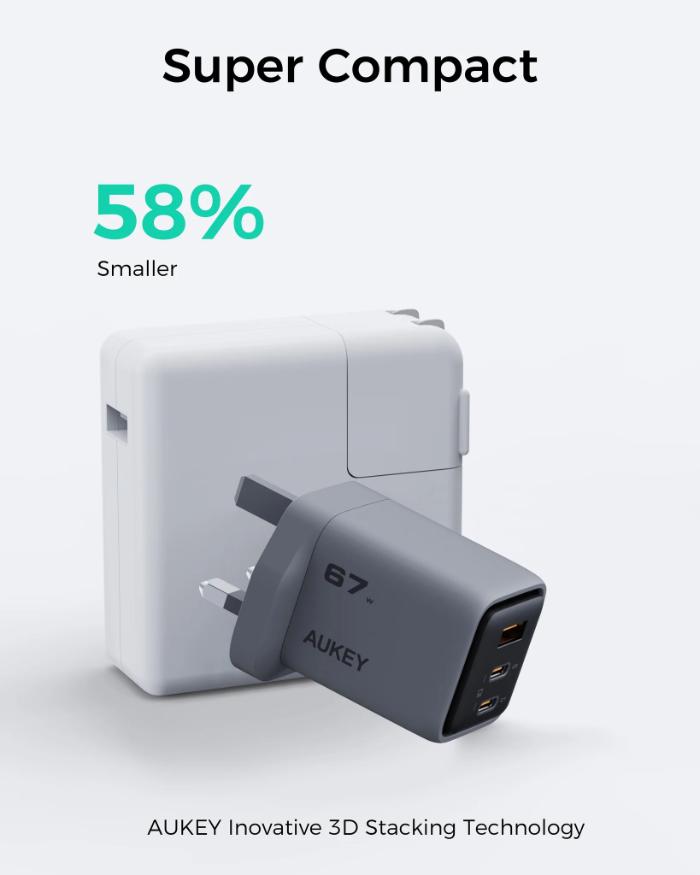 Shop and buy Aukey PA-C3 Comet Mix 3 67W PD Wall Charger with GaN Technology| KURUMIZ online with great deals and sales prices with fast and safe shipping. KURUMIZ is the largest Singapore official authorised retailer for the largest collection of mobile premium accessories.