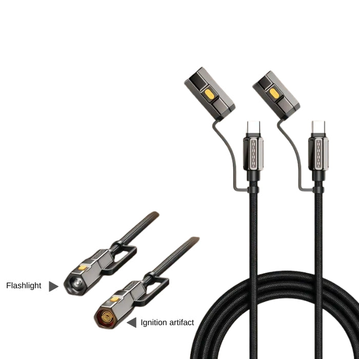 BASEMO 240W 4-in-1 Multifunctional Cable (Lighter, Flashlight, Charging)