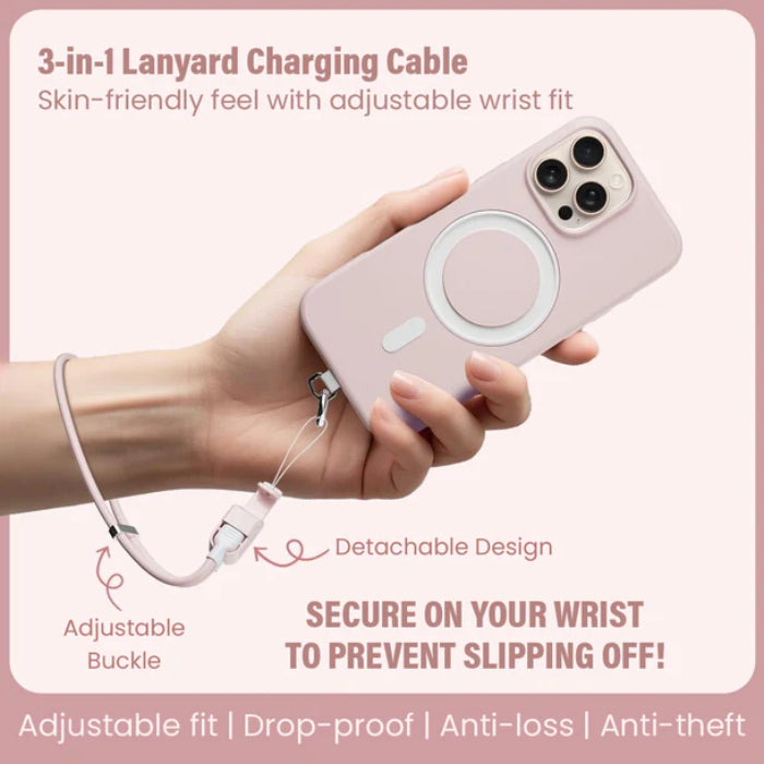 BASEMO 65W 3-in-1 Multifunctional Mobile Phone Lanyard Cable