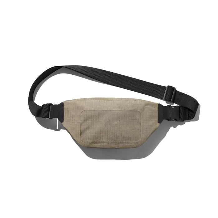 Sand Bitplay AquaSeal IPX7 Waterproof Sling Bag with Strap Adapter on a white background 