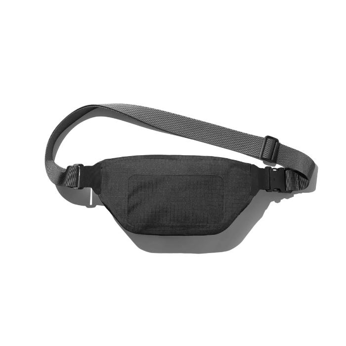 Black Bitplay AquaSeal IPX7 Waterproof Sling Bag with Strap Adapter on a white background