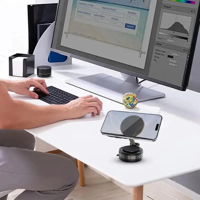 Vacuum Suction Magnetic 360 Rotatable Foldable Car Phone Holder