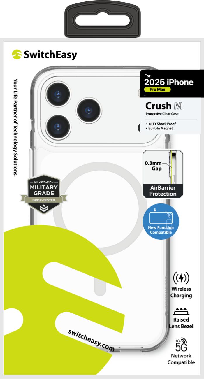 SwitchEasy Crush M Protective Clear Case for iPhone 17 Pro Max 6.9" (2025)