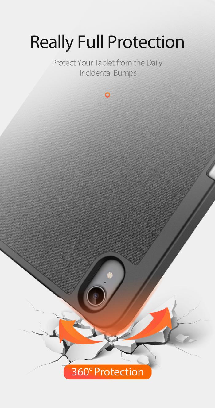 Black DOMO Dux Ducis Folio Case for iPad Mini 6/7 (2021/2024) with 360-degree protection