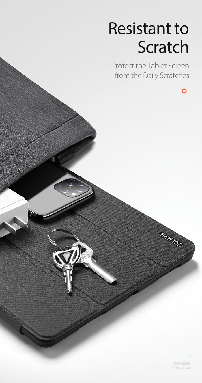 Black DOMO Dux Ducis Folio Case for iPad Mini 6/7 (2021/2024) that is scratch-resistant