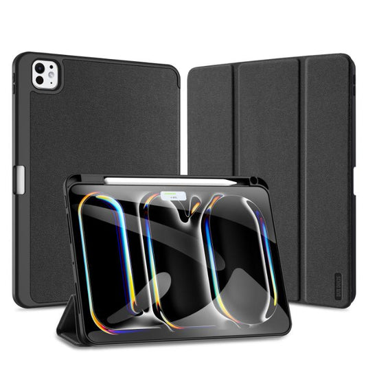 Black DOMO Dux Ducis Folio Case for iPad Pro 11" (2024/2025) with stand feature on a white background