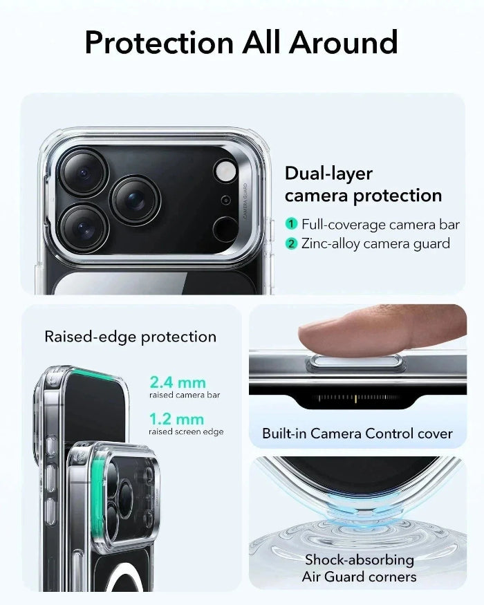 ESR Classic Hybrid Magnetic Case for iPhone 17 Pro 6.3" (2025) with Stash Stand