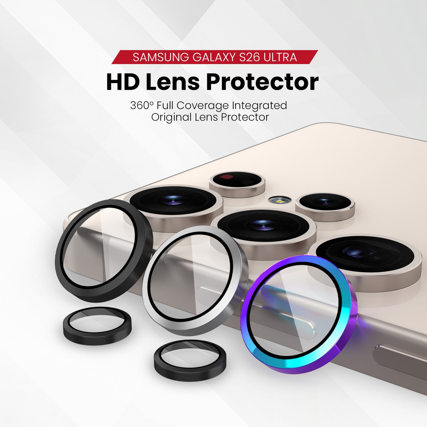 ZEELOT Pishield Series Titanium Alloy Lens Protector for Samsung Galaxy S26 Ultra (2026)