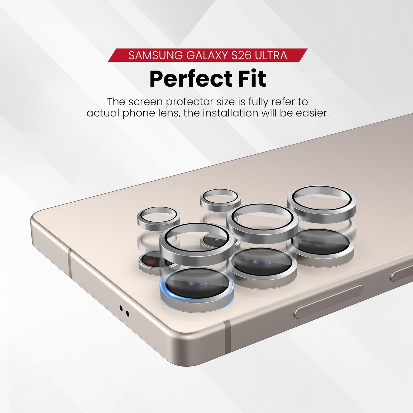 ZEELOT Pishield Series Titanium Alloy Lens Protector for Samsung Galaxy S26 Ultra (2026)