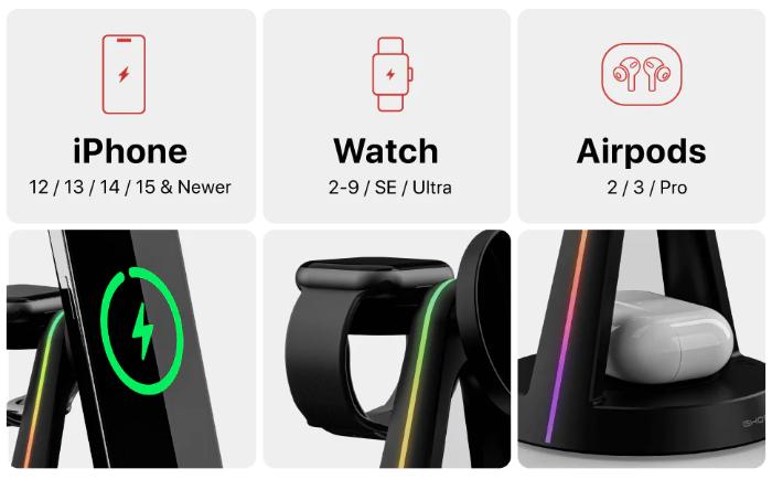 Shop and buy Ghostek NRGTower 15W 3-in-1 Magnetic Wireless Charging Station| KURUMIZ online with great deals and sales prices with fast and safe shipping. KURUMIZ is the largest Singapore official authorised retailer for the largest collection of mobile premium accessories.