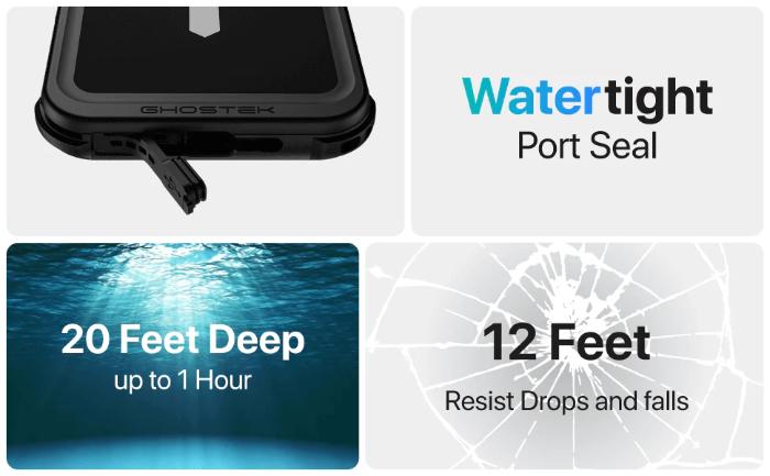 Shop and buy Ghostek Nautical 4 Extreme Waterproof Case iPhone 16 Plus 6.7" (2024) with Holster| KURUMIZ online with great deals and sales prices with fast and safe shipping. KURUMIZ is the largest Singapore official authorised retailer for the largest collection of mobile premium accessories.