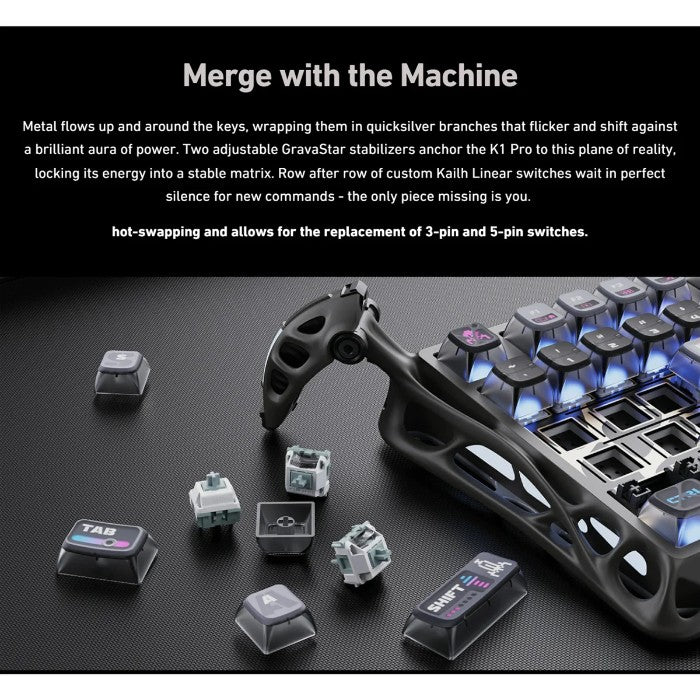 Shop and buy GravaStar Mercury K1 Pro 75% Wireless Mechanical Gaming Keyboard| KURUMIZ online with great deals and sales prices with fast and safe shipping. KURUMIZ is the largest Singapore official authorised retailer for the largest collection of mobile premium accessories.