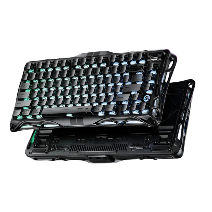 Stealth Black GravaStar Mercury V75 75% Hall Effect Magnetic Switch Gaming Keyboard on a white background